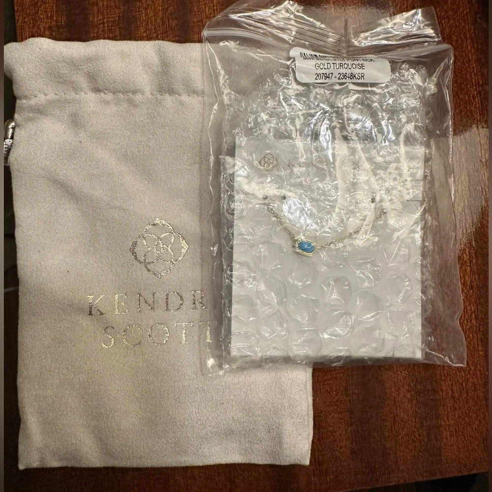 Kendra Scott mini elisa necklace turquoise - Picture 2 of 3